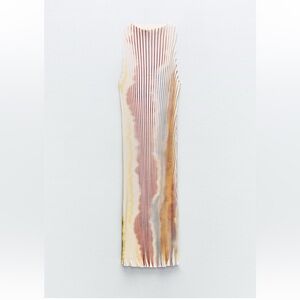Zara Pleated Maxi Dress in Cream, Pink and Yellow Wash
